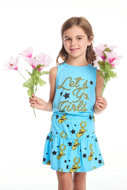 Let’s Go Girls Shirttail Muscle Tee made by Chaser