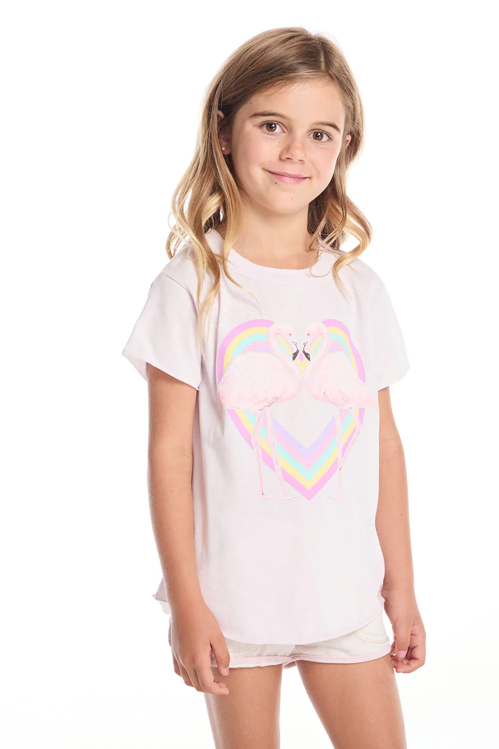 Flamingo Love Girls Shirttail Tee sold by Chaser product image thumbnail 4