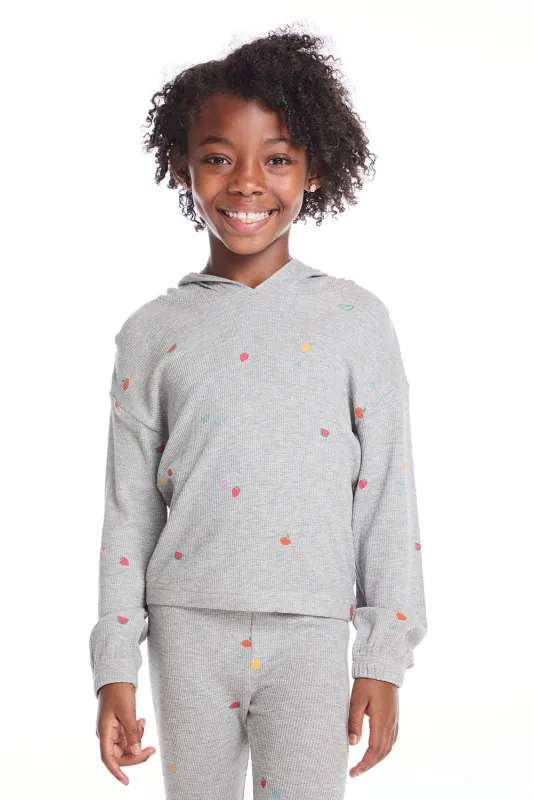 Semi Cropped Shirred Fruity Girls Hoodie Pullover sold by Chaser