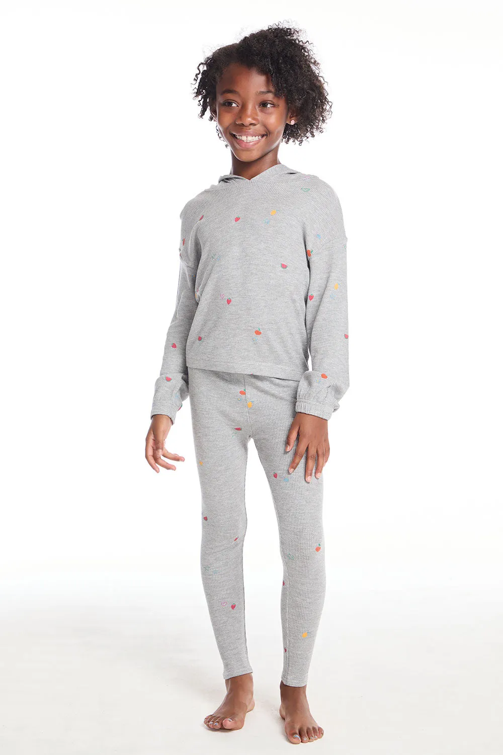 Semi Cropped Shirred Fruity Girls Hoodie Pullover sold by Chaser product image thumbnail 5