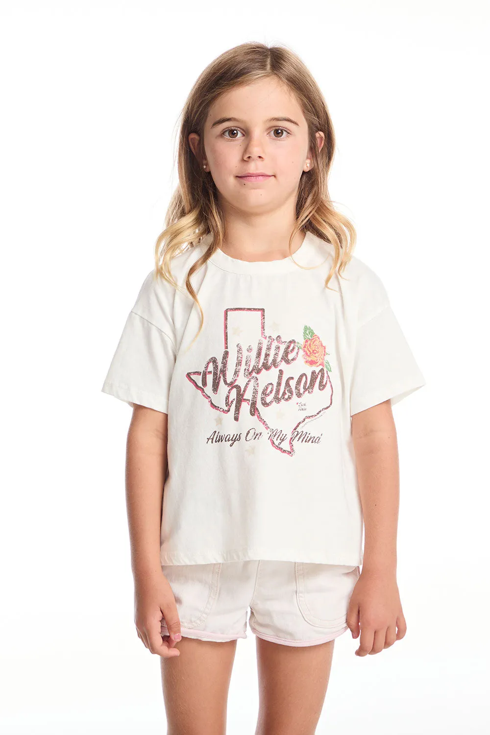 Willie Nelson Rose Of Texas Girls Tee sold by Chaser product image thumbnail 3