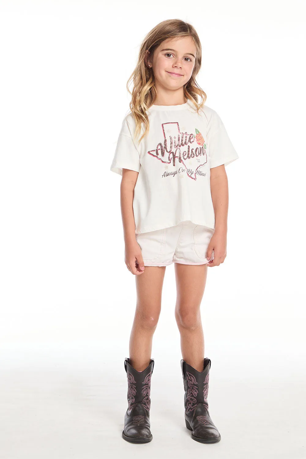 Willie Nelson Rose Of Texas Girls Tee sold by Chaser product image thumbnail 5