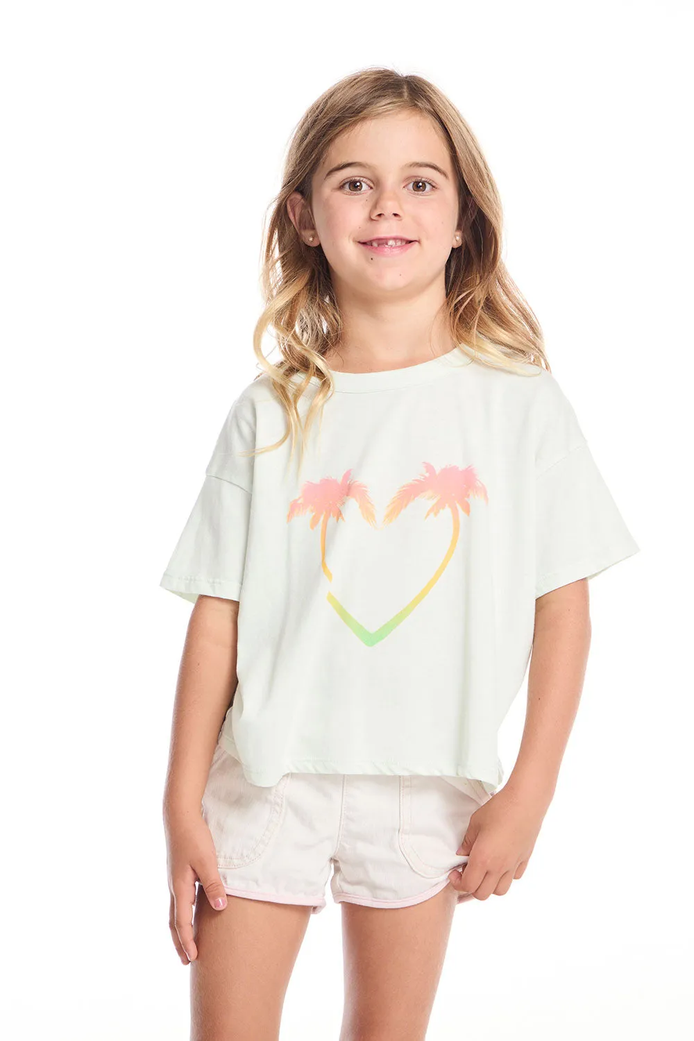 Pink Palms Heart Girls Tee sold by Chaser