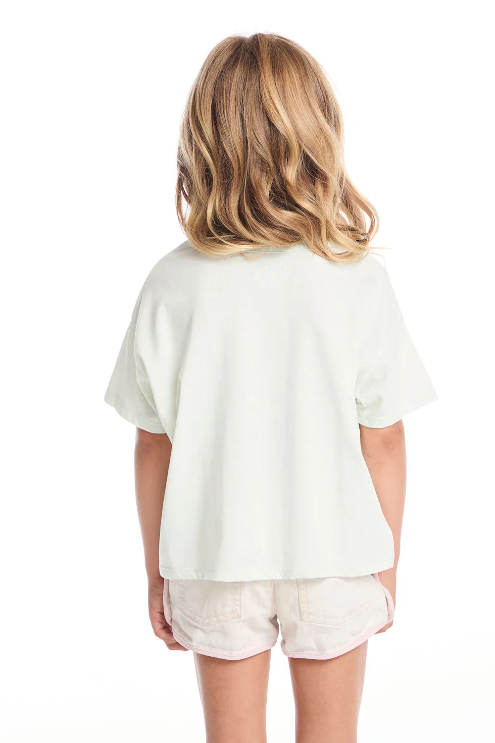 Pink Palms Heart Girls Tee sold by Chaser product image thumbnail 3
