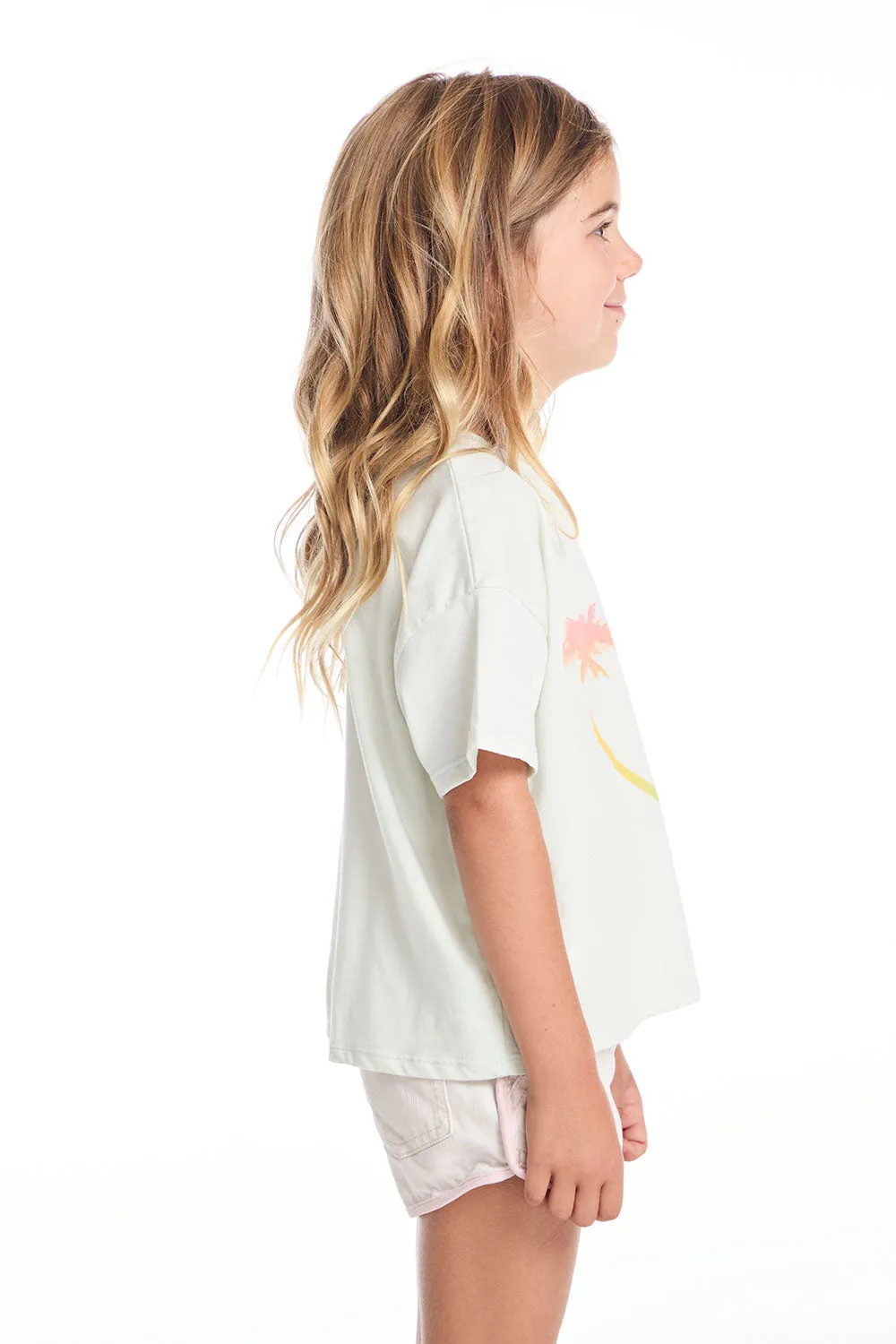Pink Palms Heart Girls Tee sold by Chaser product image thumbnail 2