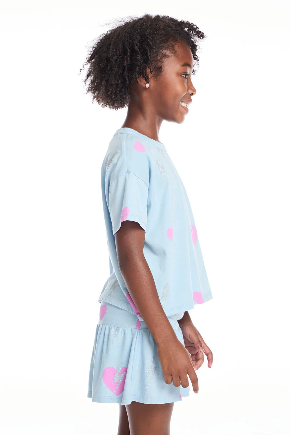 Bolt Hearts Girls Tee sold by Chaser product image thumbnail 2