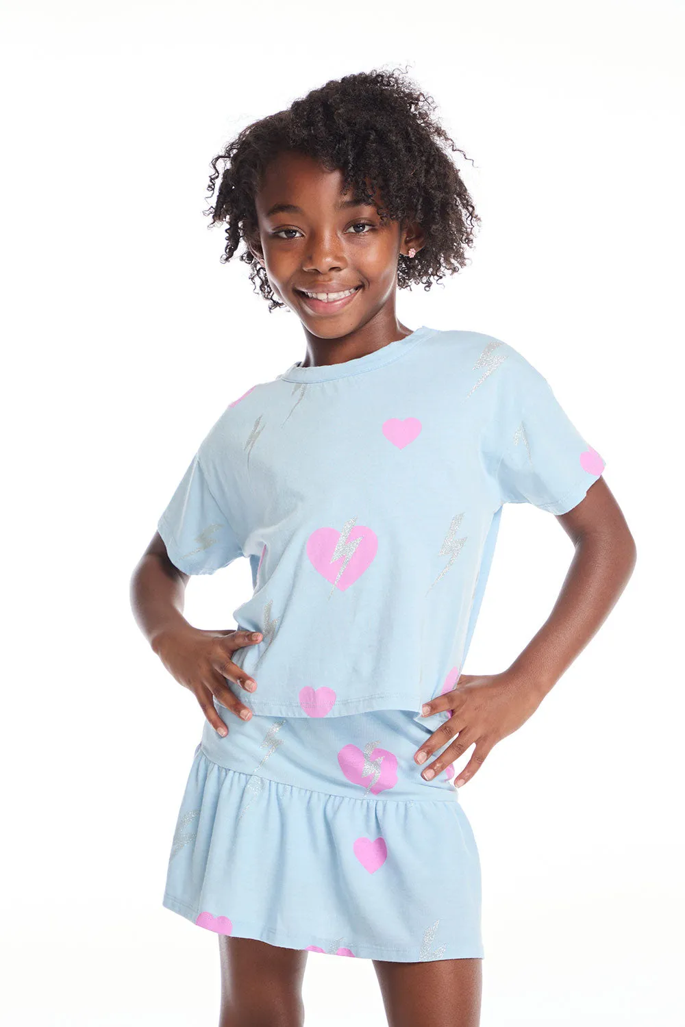 Bolt Hearts Girls Tee sold by Chaser product image thumbnail 4