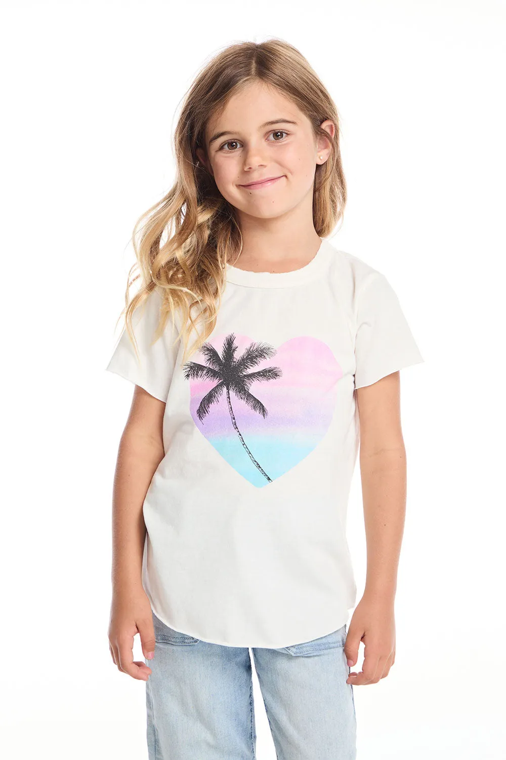 Vacation Heart Girls Shirttail Tee sold by Chaser