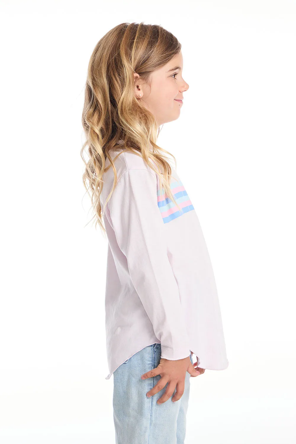 Heart Stripe Girls Long Sleeve sold by Chaser product image thumbnail 2