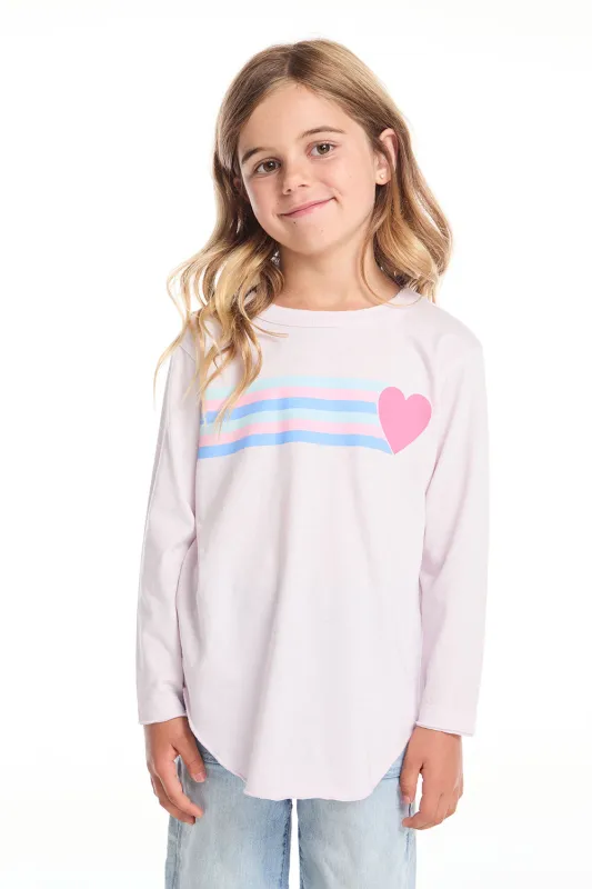 Heart Stripe Girls Long Sleeve sold by Chaser