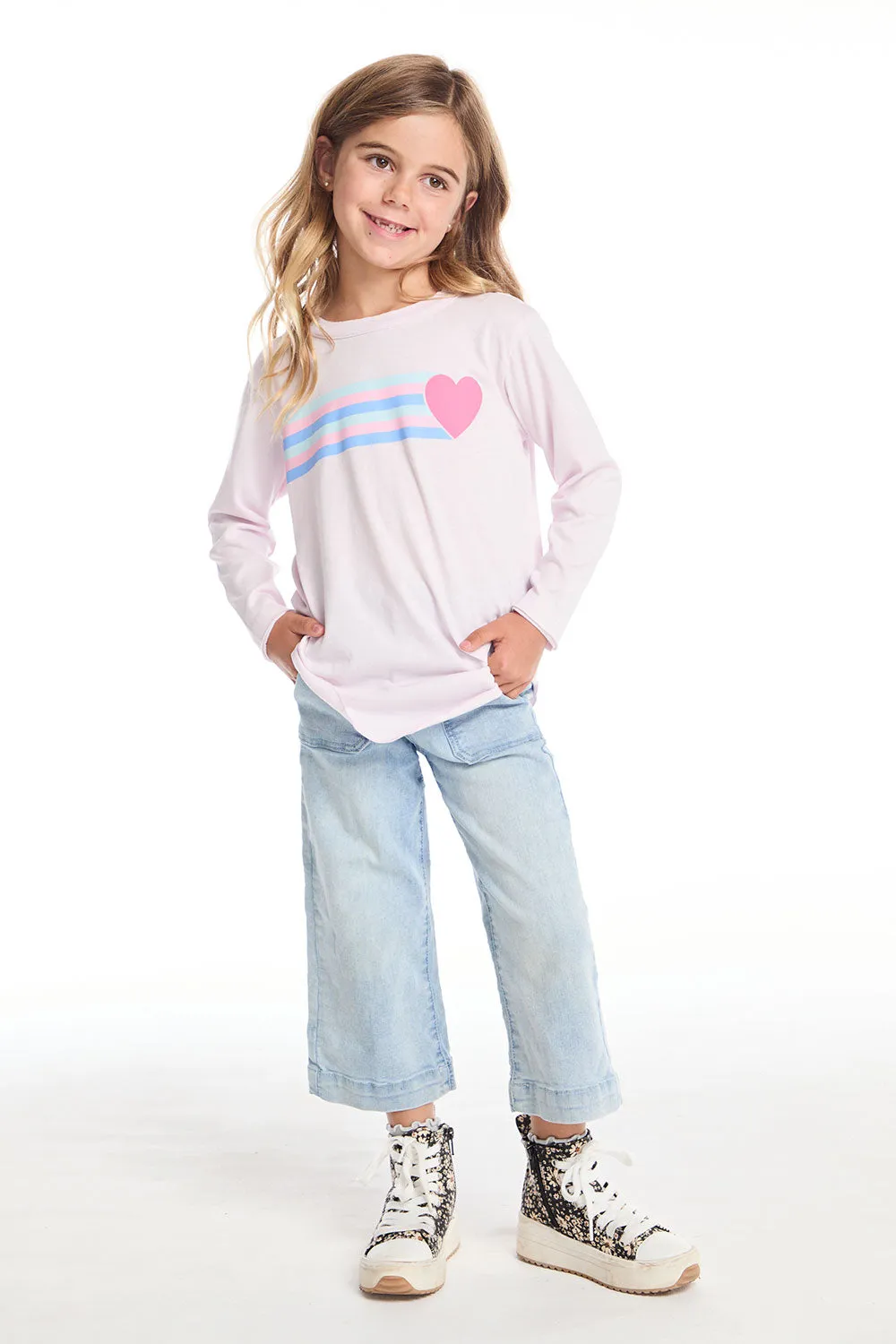 Heart Stripe Girls Long Sleeve sold by Chaser product image thumbnail 4