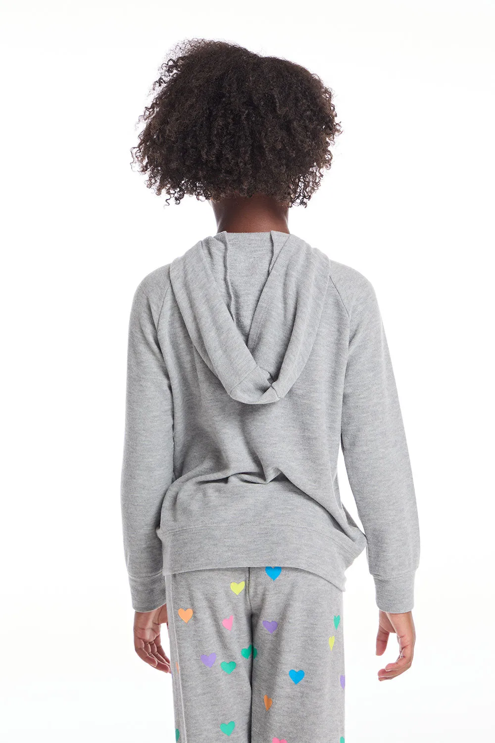 Rainbow Hearts Girls Zip Up Hoodie sold by Chaser product image thumbnail 4