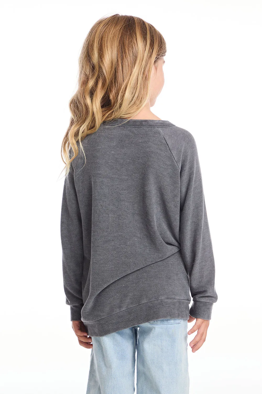 Rolling Stones Rock & Roll Logo Girls Raglan Pullover sold by Chaser product image thumbnail 3