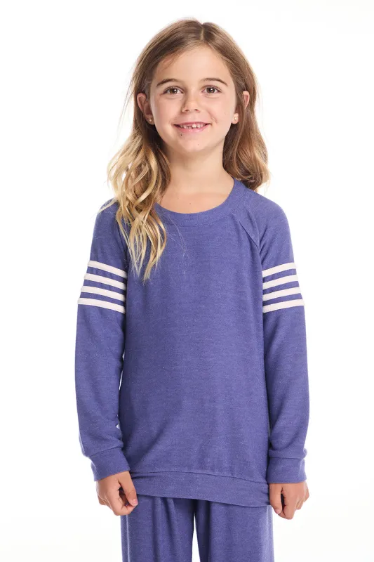Basic Frost Blue Girls Pullover sold by Chaser