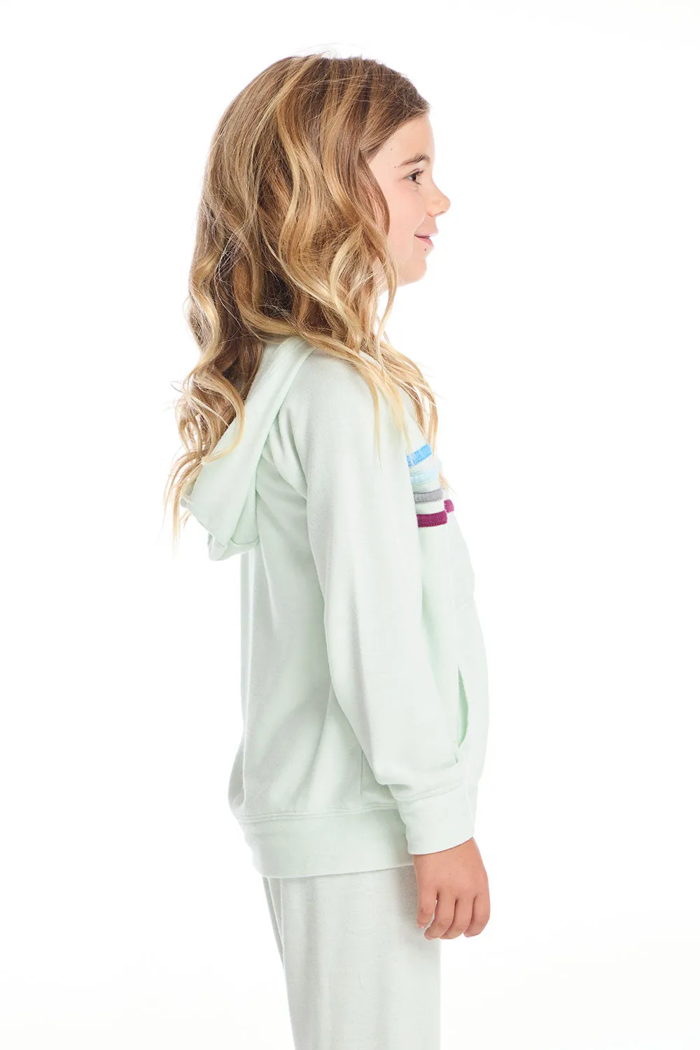 Mint Green Girls Zip Up Hoodie sold by Chaser product image thumbnail 2