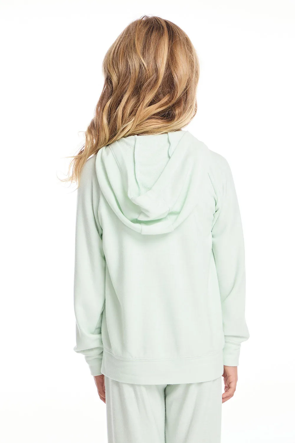 Mint Green Girls Zip Up Hoodie sold by Chaser product image thumbnail 3
