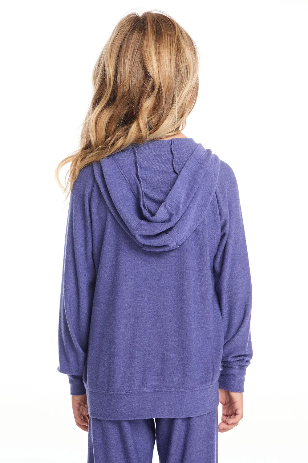 Frost Blue Girls Zip Up Hoodie sold by Chaser product image thumbnail 4