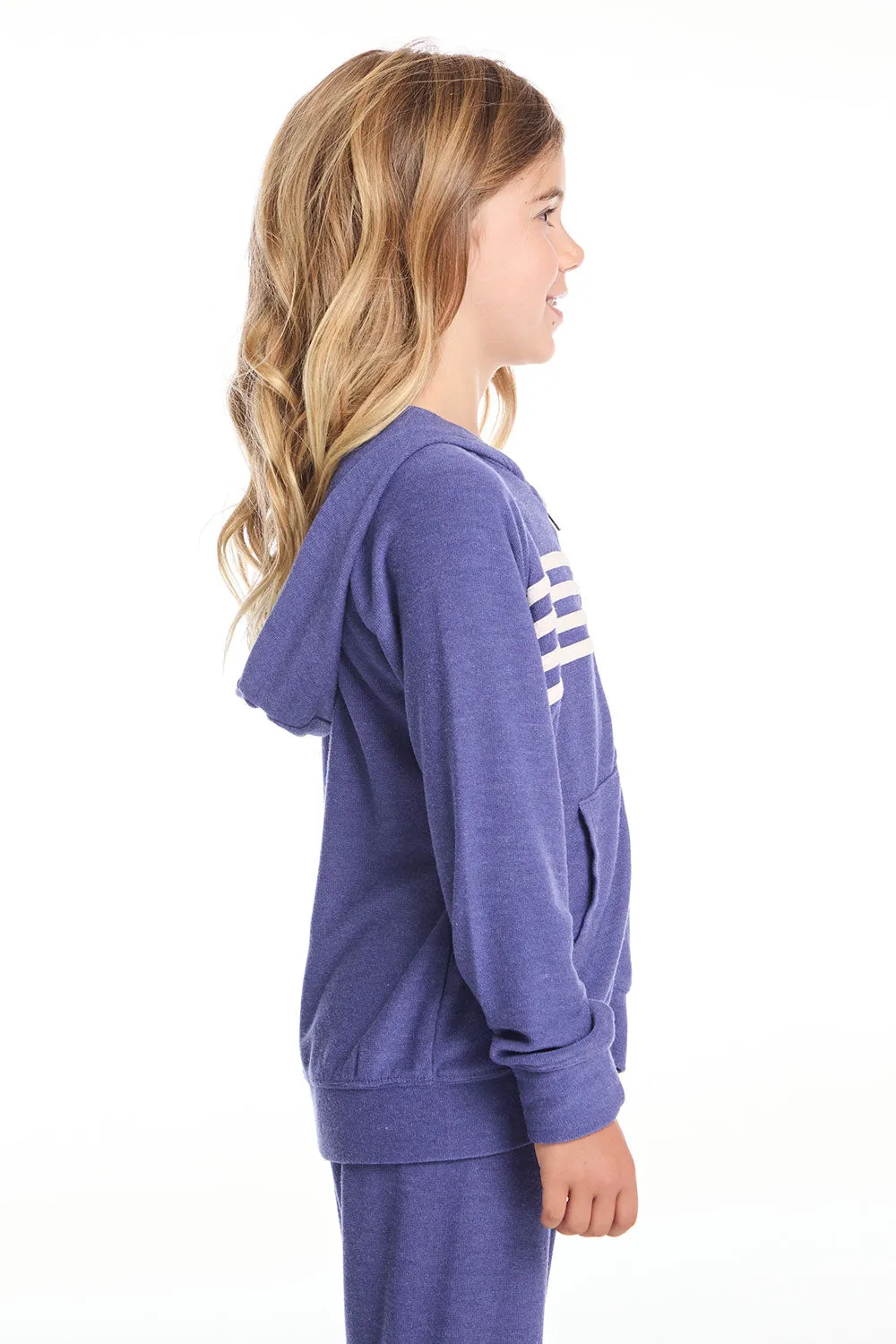 Frost Blue Girls Zip Up Hoodie sold by Chaser product image thumbnail 3