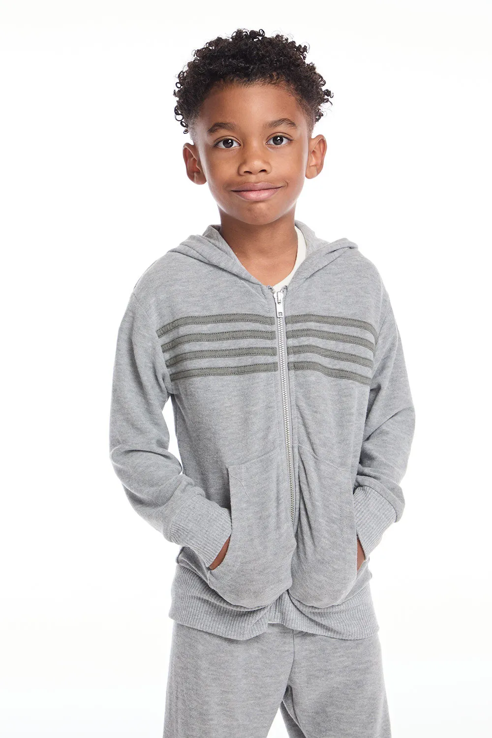 Paxton Heather Grey Boys Zip Up Hoodie sold by Chaser