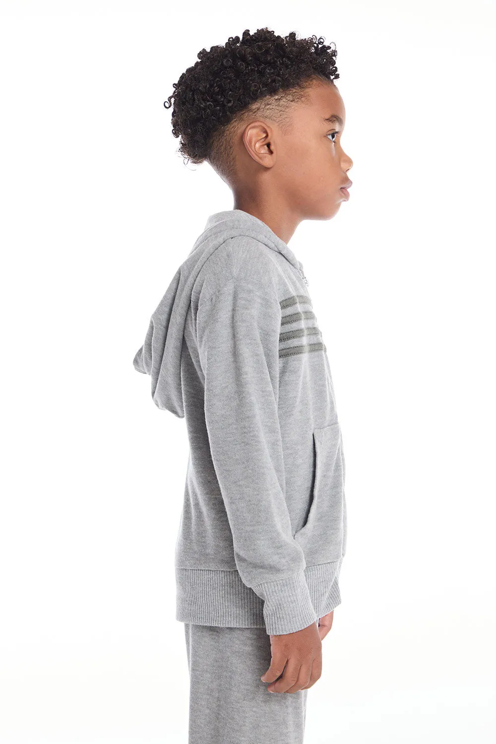Paxton Heather Grey Boys Zip Up Hoodie sold by Chaser product image thumbnail 2