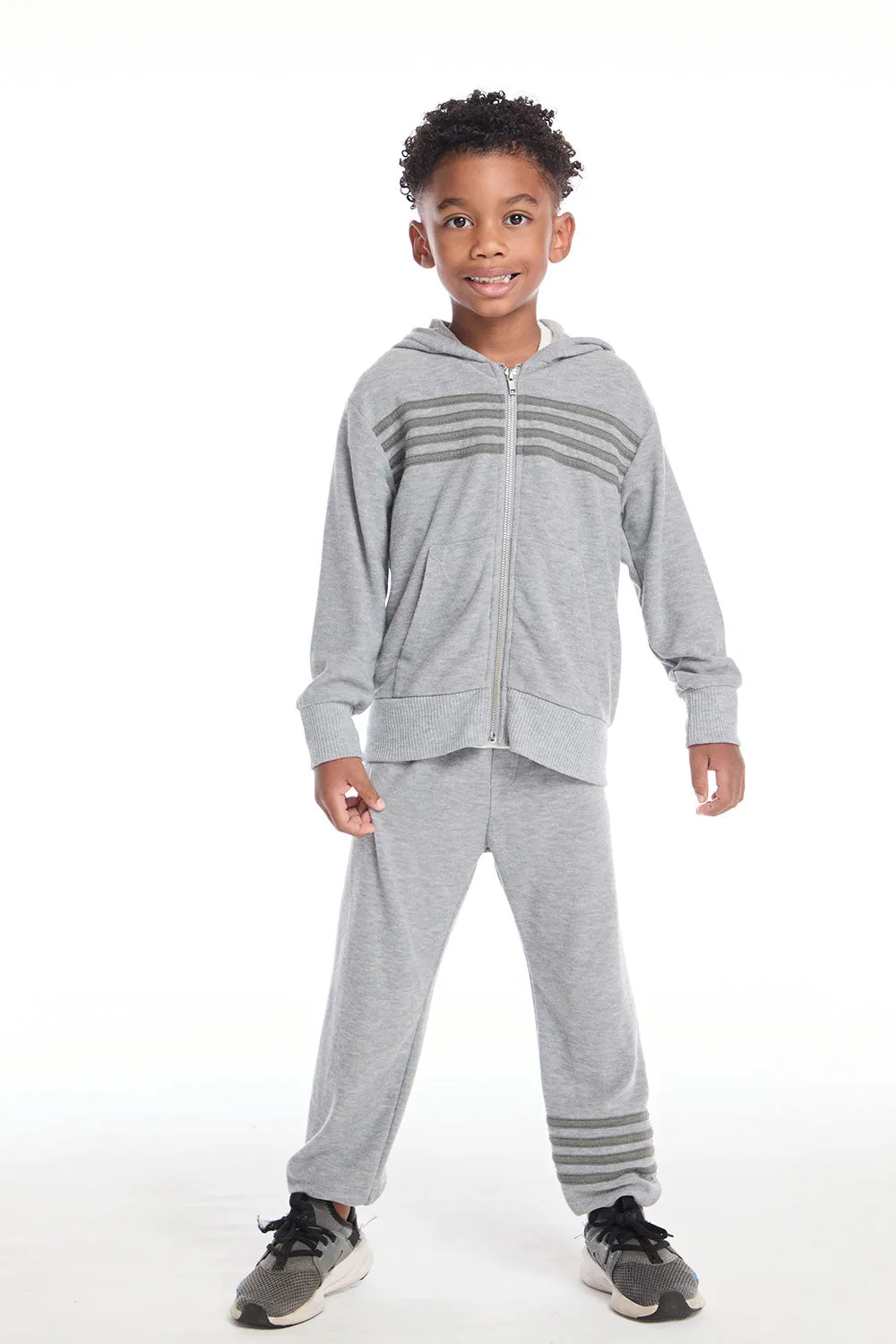 Paxton Heather Grey Boys Zip Up Hoodie sold by Chaser product image thumbnail 4