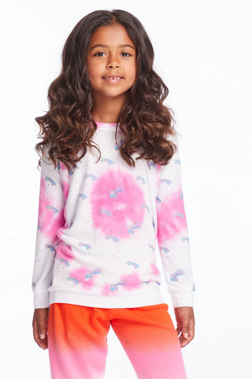 Tie Dye Shooting Stars Girls Pullover sold by Chaser