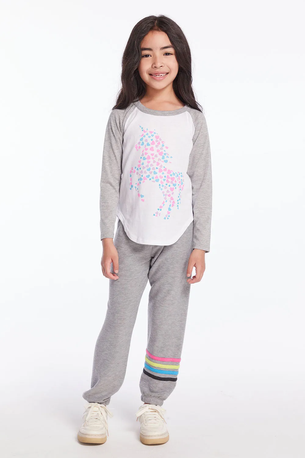 Heart Filled Unicorn Girls Long Sleeve sold by Chaser product image thumbnail 4
