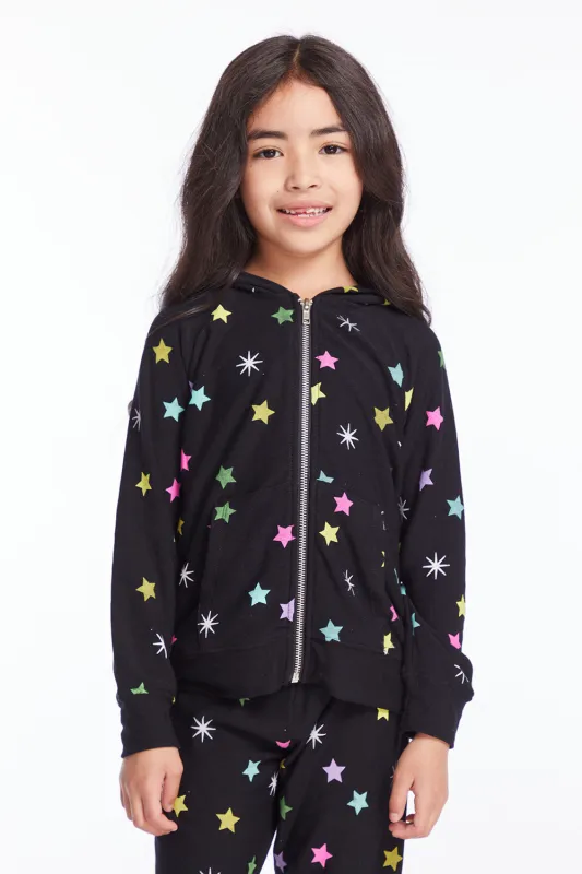 Rainbow Stars Girls Zip Up Hoodie sold by Chaser