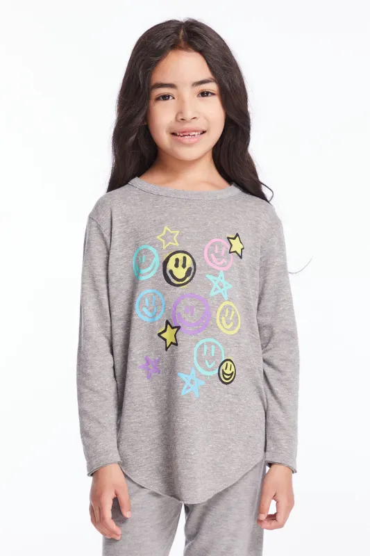 Smiley Graffiti Girls Long Sleeve made by Chaser