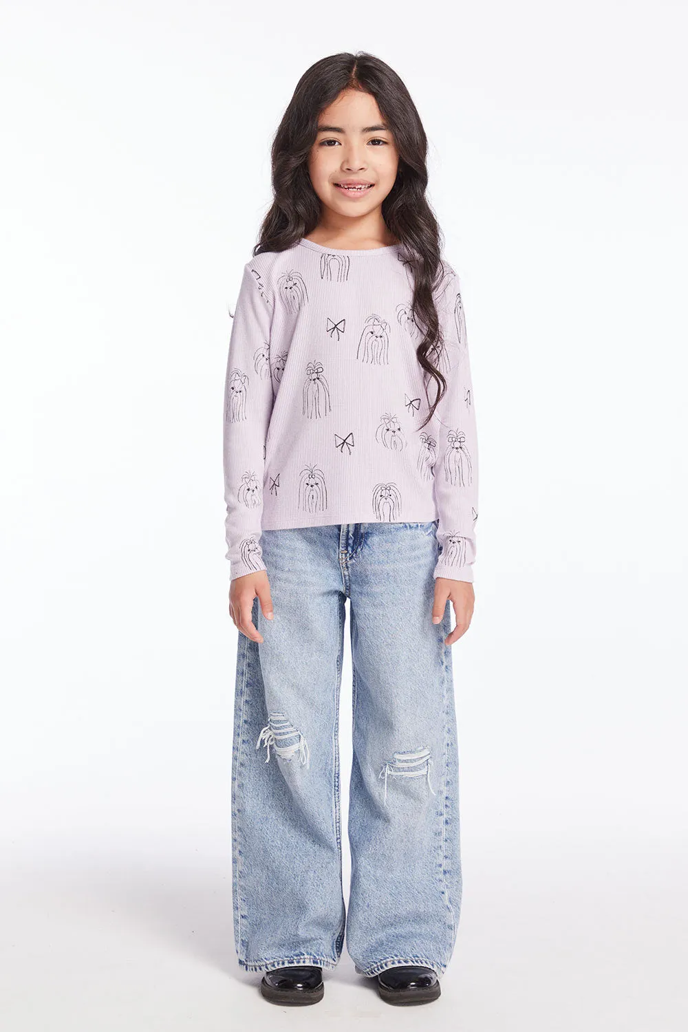 Doggy Dreams Girls Long Sleeve sold by Chaser product image thumbnail 4