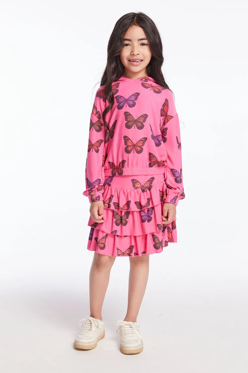 Colorful Butterflies Girls Pullover Hoodie sold by Chaser product image thumbnail 5