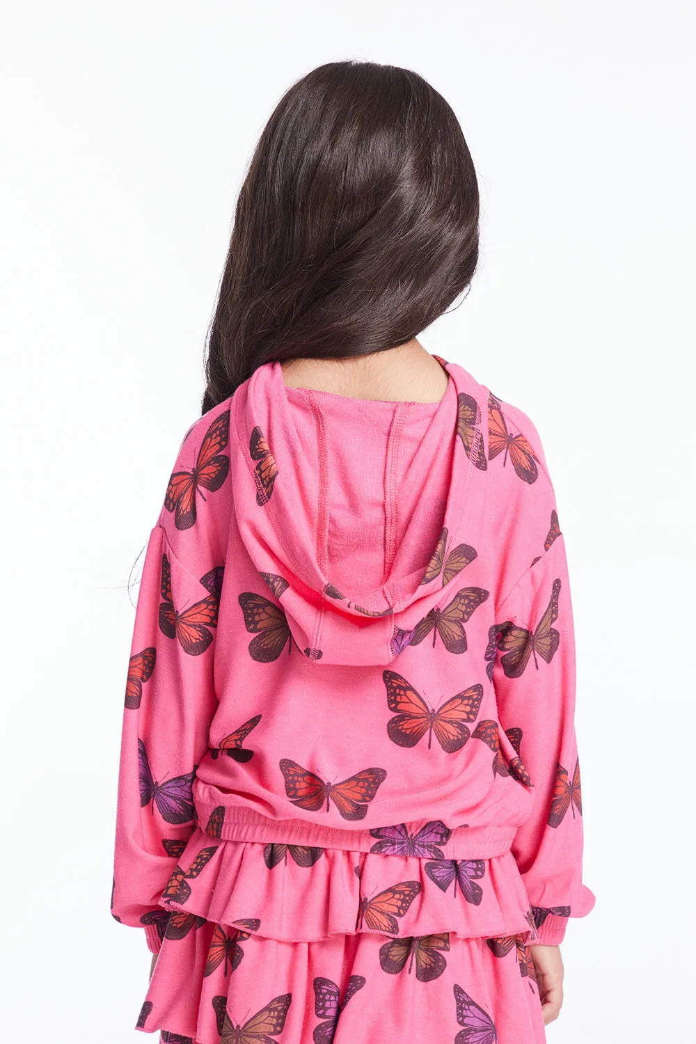 Colorful Butterflies Girls Pullover Hoodie sold by Chaser product image thumbnail 4