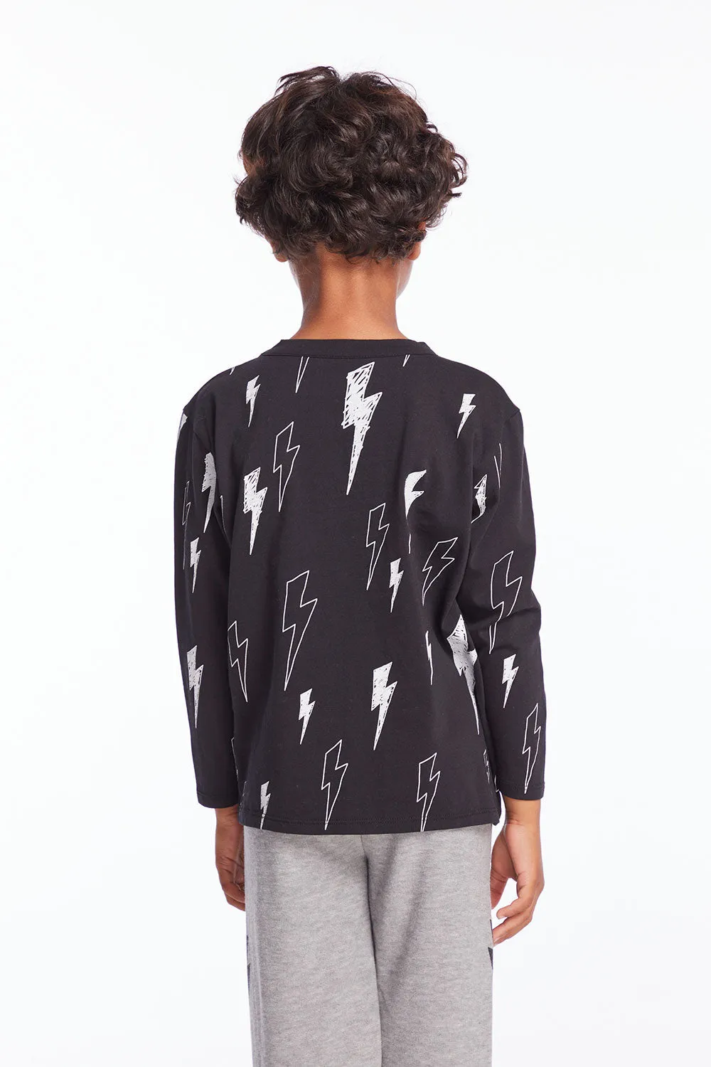 Allover Bolts Boys Long Sleeve Crew Neck Tee sold by Chaser product image thumbnail 3