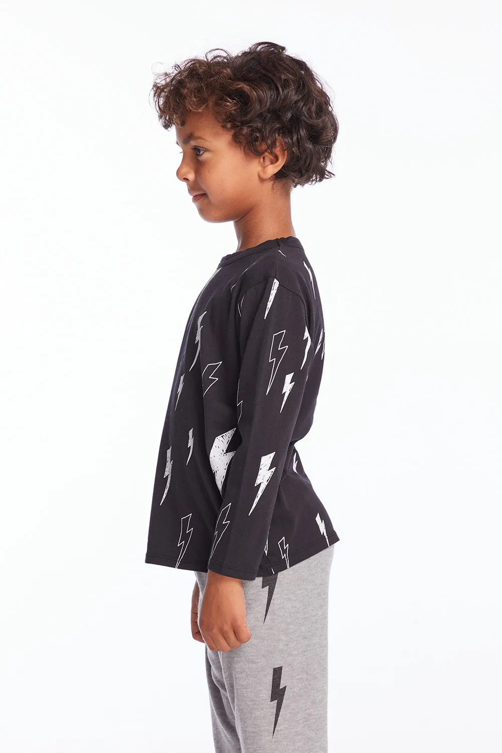 Allover Bolts Boys Long Sleeve Crew Neck Tee sold by Chaser product image thumbnail 2