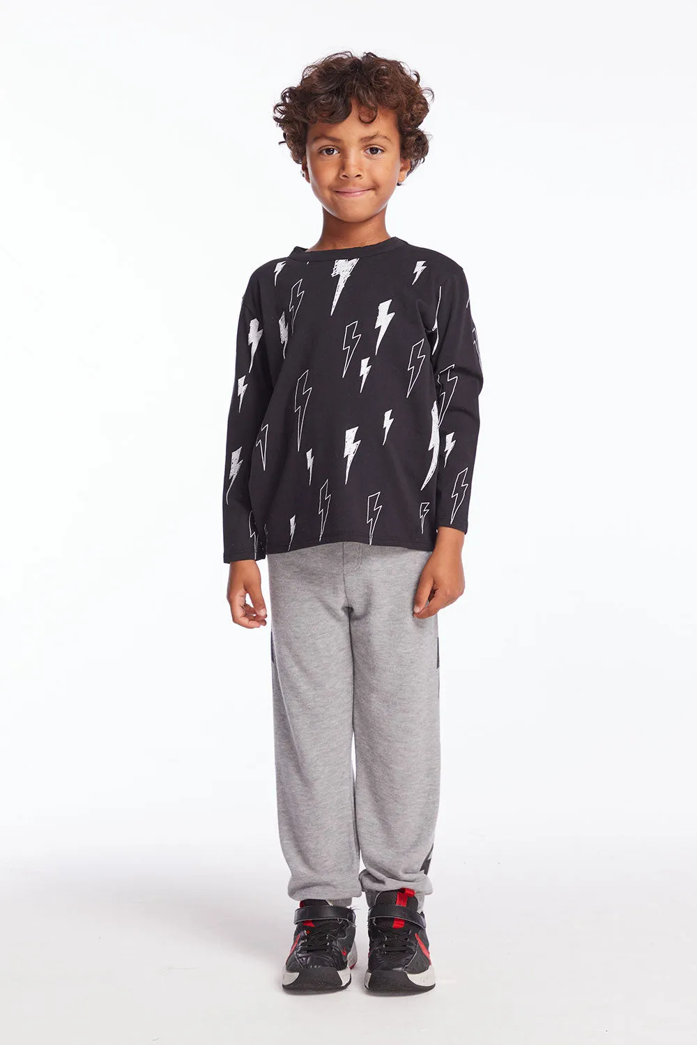 Allover Bolts Boys Long Sleeve Crew Neck Tee sold by Chaser product image thumbnail 4