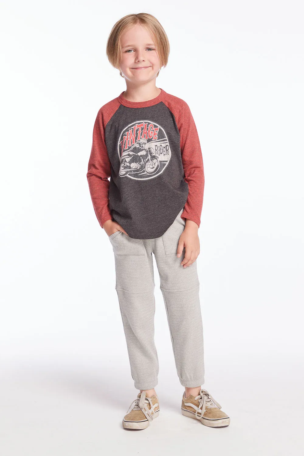 Vintage Rider Boys Baseball Tee sold by Chaser product image thumbnail 5