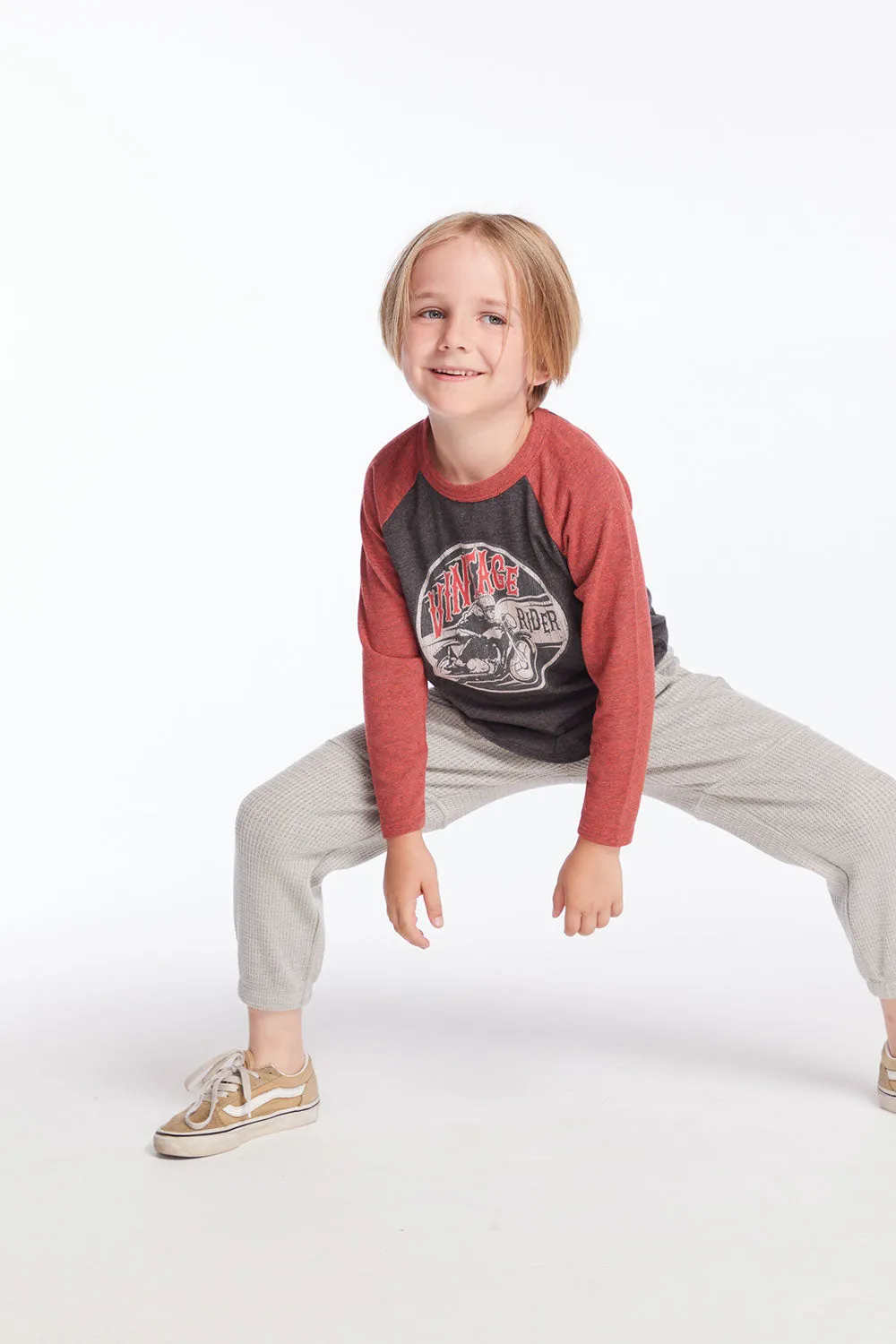 Vintage Rider Boys Baseball Tee sold by Chaser product image thumbnail 4