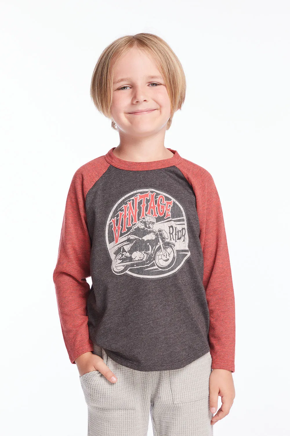 Vintage Rider Boys Baseball Tee sold by Chaser