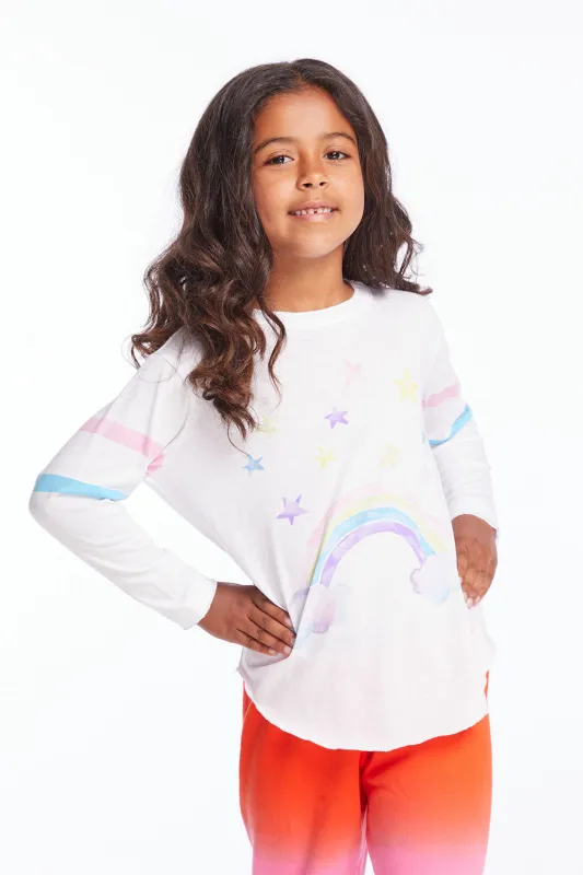 Rainbow Watercolor Girls Long Sleeve sold by Chaser