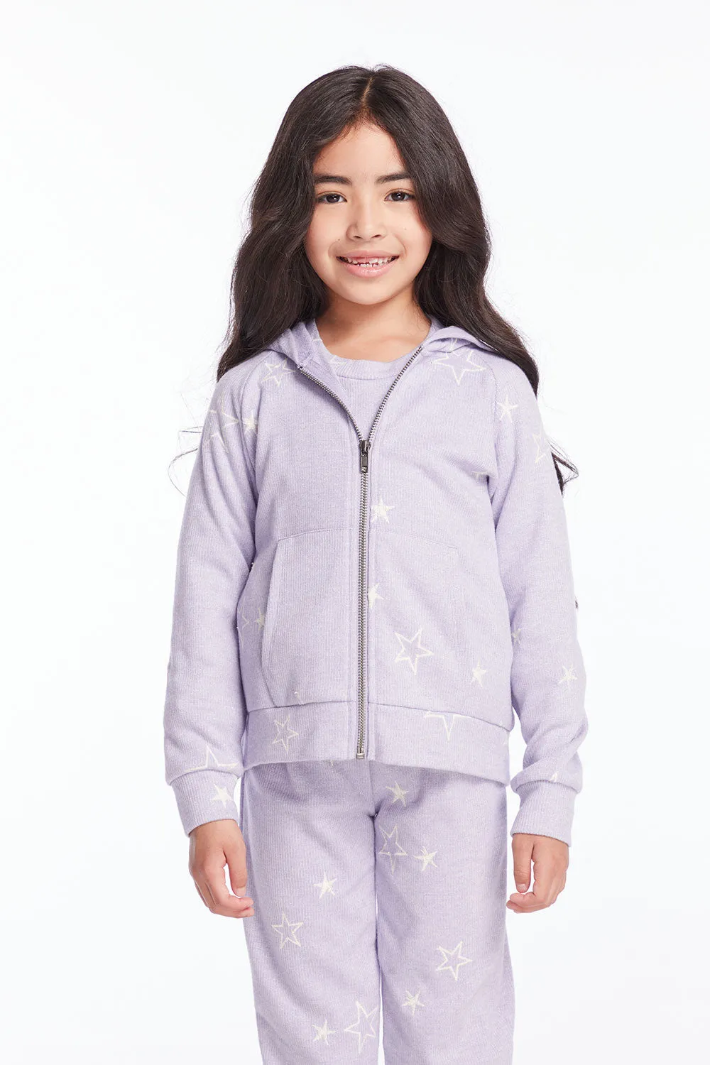 Girls Purple Sky Zip Up Hoodie sold by Chaser