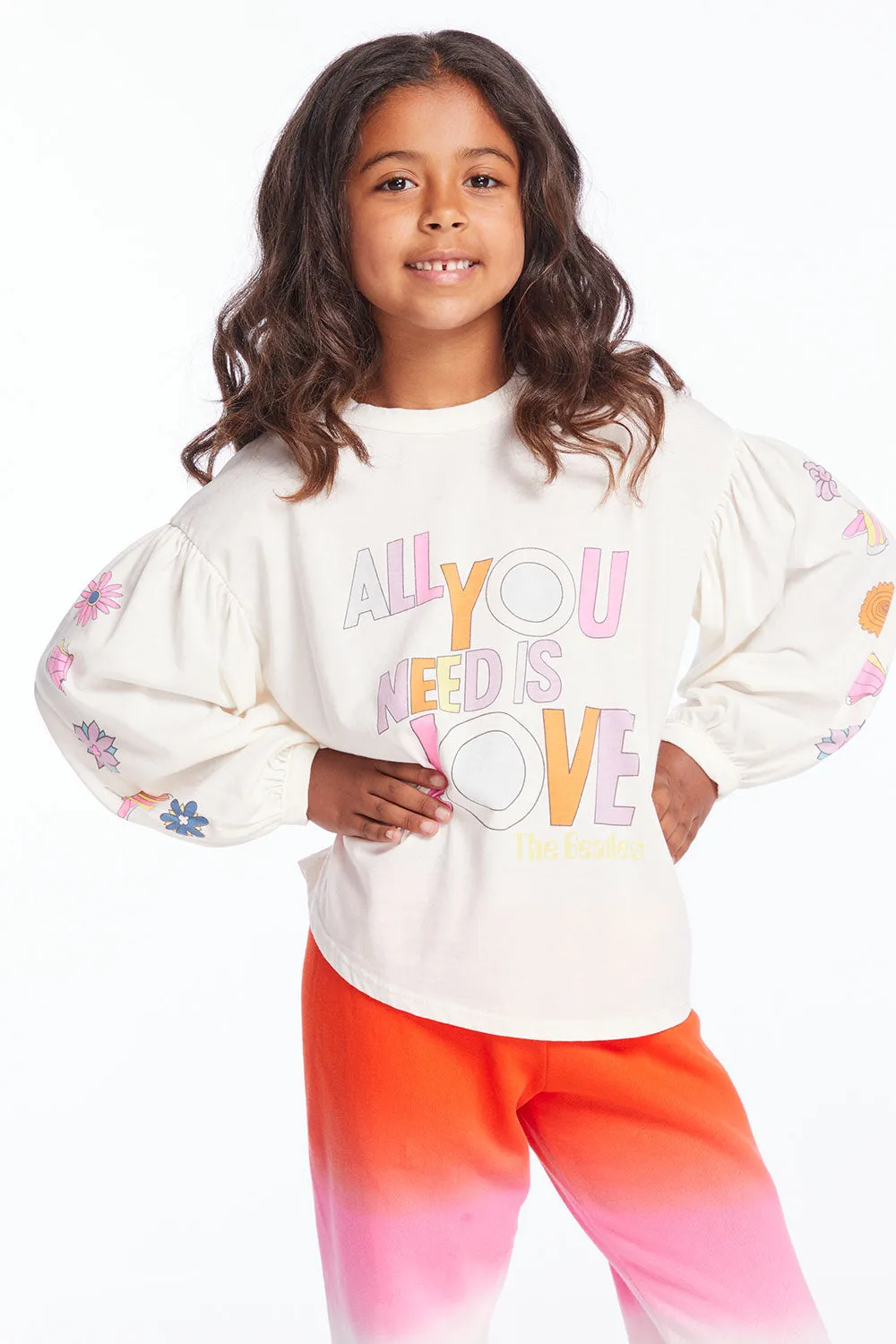 The Beatles Love Collage Girls Long Sleeve sold by Chaser product image thumbnail 2