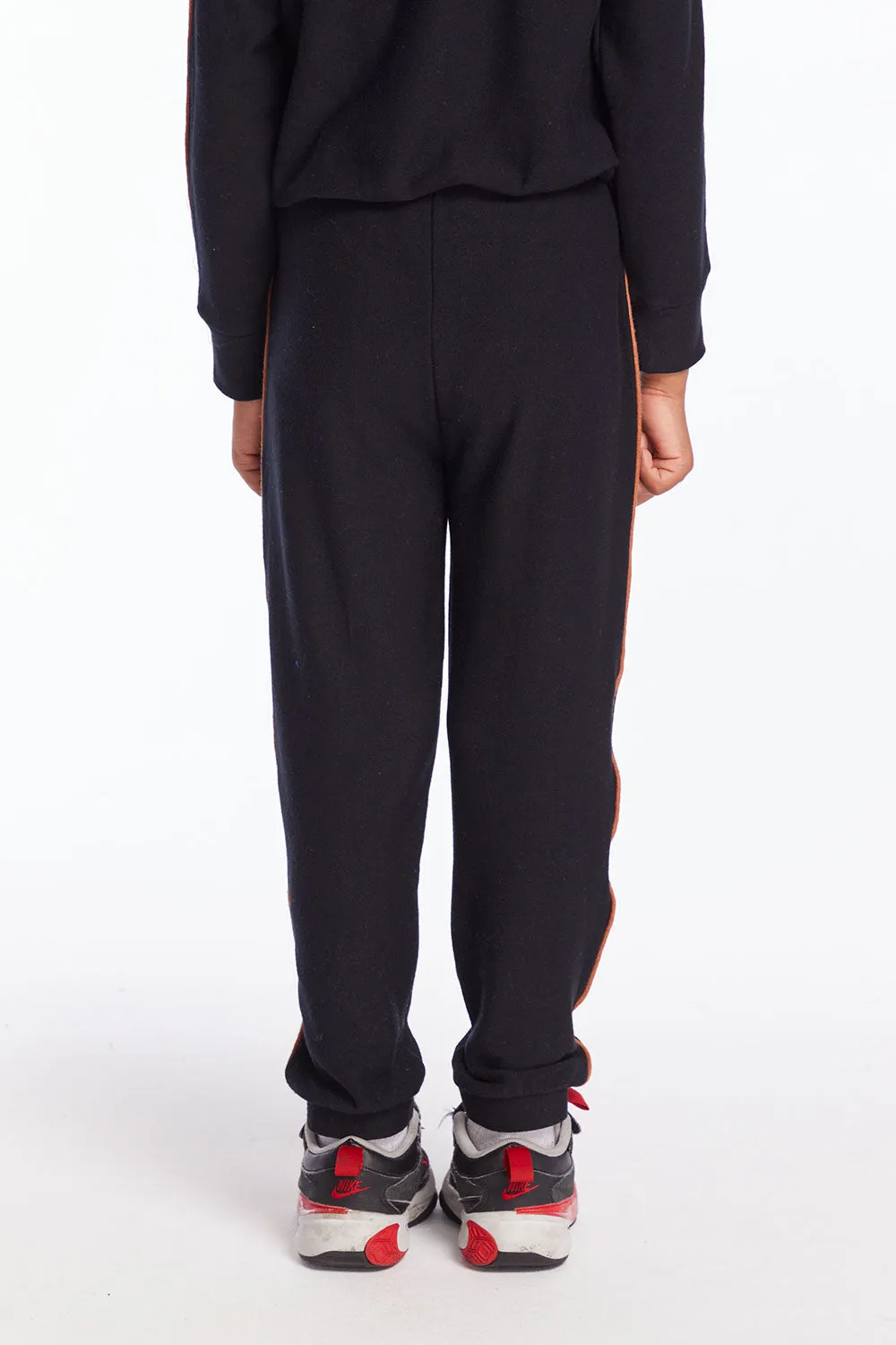 Boys True Black Track Pant with Piping sold by Chaser product image thumbnail 3