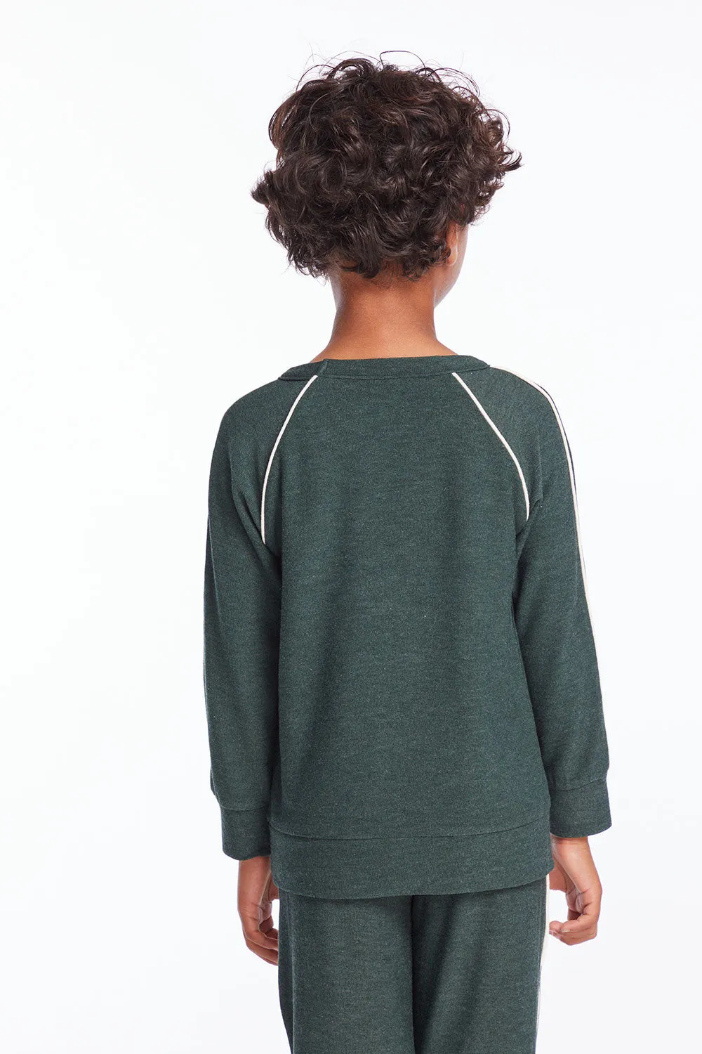 Boys Forest Pine Raglan Pullover with Piping sold by Chaser product image thumbnail 3