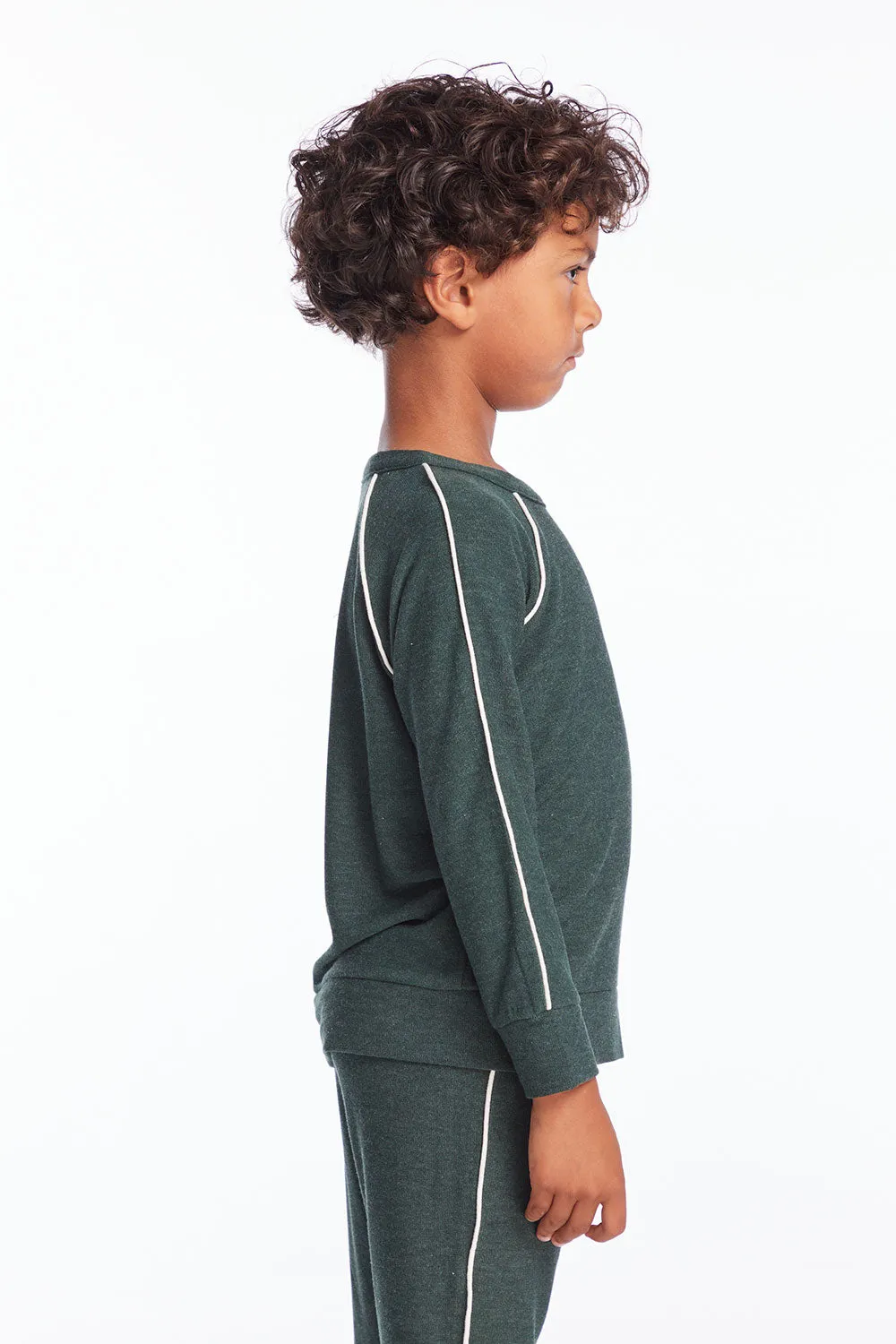 Boys Forest Pine Raglan Pullover with Piping sold by Chaser product image thumbnail 2