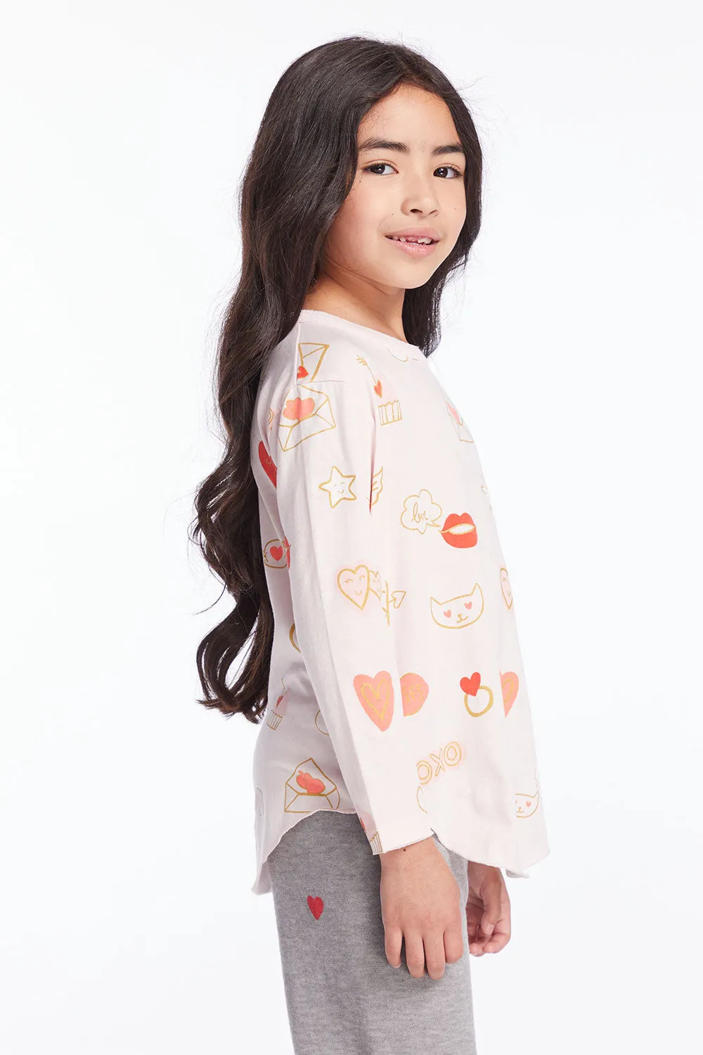 Love Letters Girls Long Sleeve sold by Chaser product image thumbnail 2