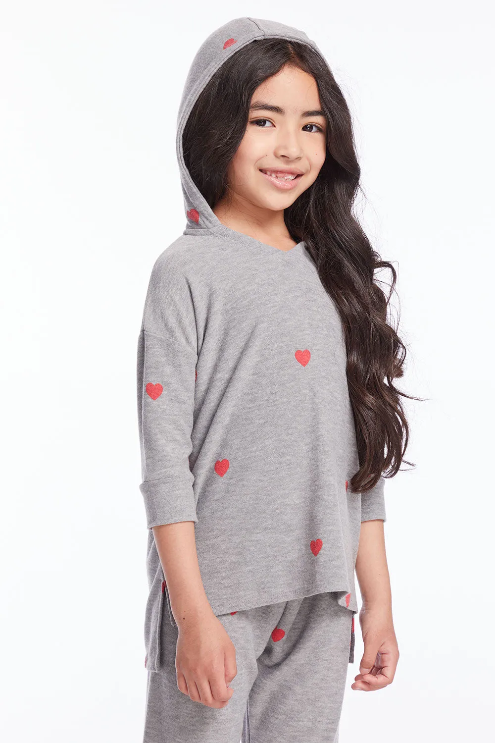 Tiny Hearts Girls Pullover Hoodie sold by Chaser product image thumbnail 2
