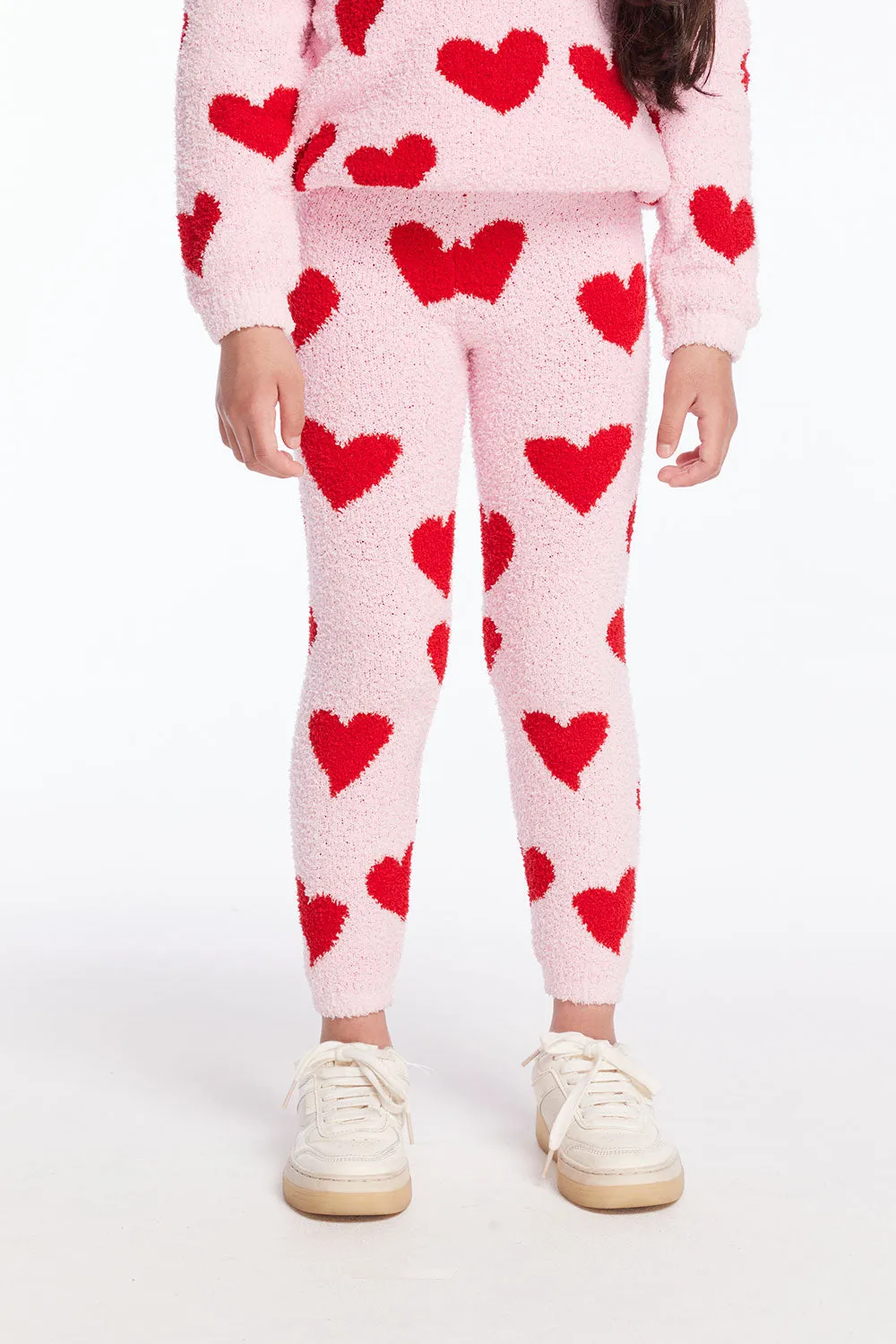 Fuzzy Fleece Sugar Heart Girls Legging sold by Chaser