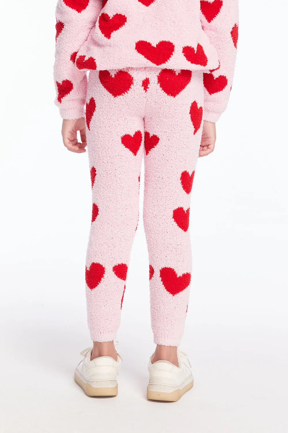 Fuzzy Fleece Sugar Heart Girls Legging sold by Chaser product image thumbnail 3
