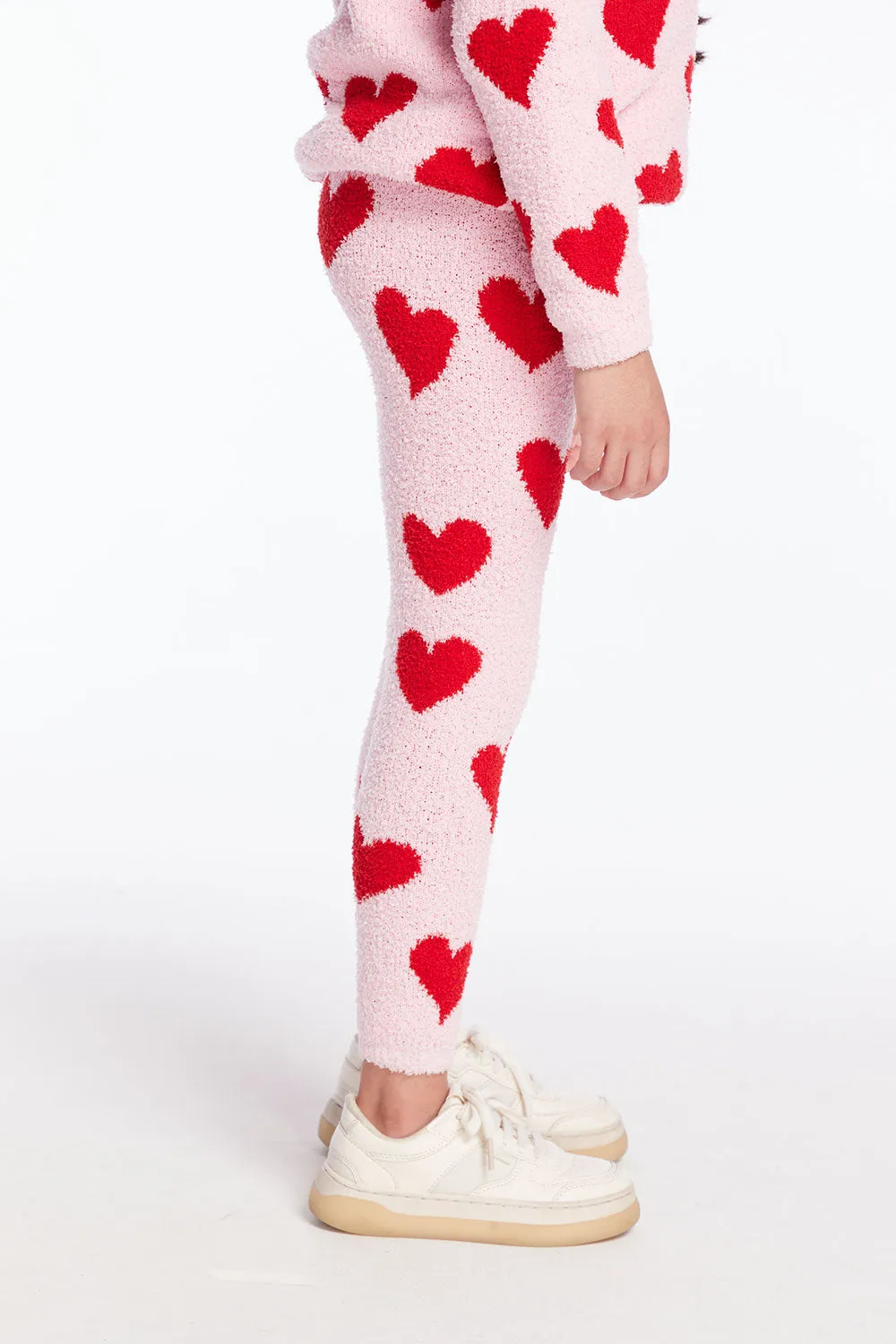 Fuzzy Fleece Sugar Heart Girls Legging sold by Chaser product image thumbnail 2