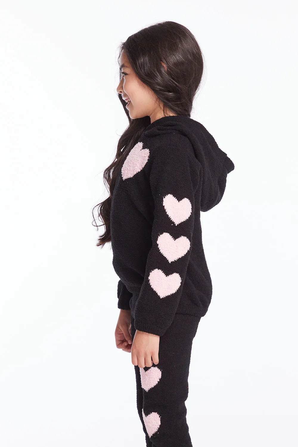 Sweetie Semi Cropped Shirred Girls Pullover Hoodie sold by Chaser product image thumbnail 4